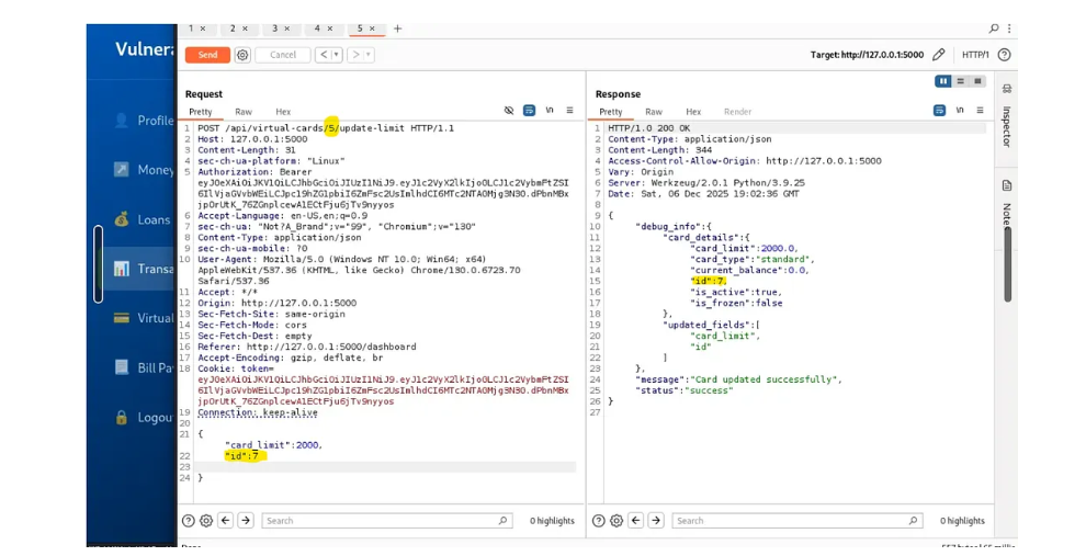 Application mapping diagram: login, dashboard, accounts, transfers